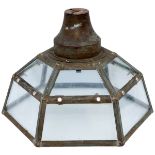 Southern Railway octagonal copper station lamp shade, as removed from Wroxall Station IOW.