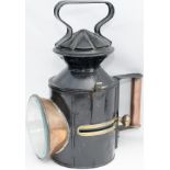 GER 3 aspect sliding knob handlamp stamped GER in reducing cone. Complete with reservoir, burner