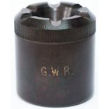 GWR Bakelite INKWELL clearly engraved to front with some original paint intact. Stands 2.5in tall