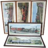 Carriage prints x5, all Hamilton Ellis, from the Midland Region Series: Travel in 1910 Coniston