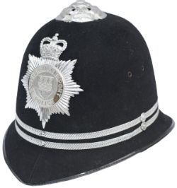 British Transport Police Inspectors helmet, marked inside CHRISTY GUARDIAN. In mint condition.