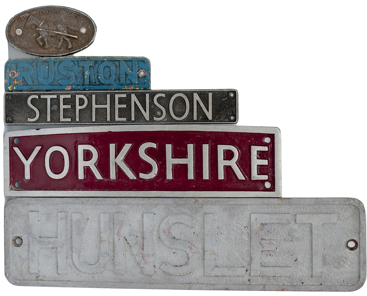 A selection of Industrial locomotive manufacturers plates to include: Ruston radiator plate,