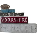 A selection of Industrial locomotive manufacturers plates to include: Ruston radiator plate,