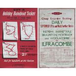 A pair of posters: BR(S) DR HOLIDAY RUNABOUT TICKETS 1961. Shows the lines in North Cornwall and