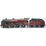 O gauge model steam locomotive LMS Patriot 4-6-0 5520 Llandudno in LMS lined crimson lake livery,