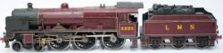 O gauge model steam locomotive LMS Patriot 4-6-0 5520 Llandudno in LMS lined crimson lake livery,