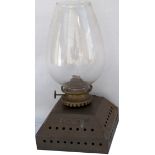 Great Eastern Railway platform lamp interior, steel plated LINTON. Complete with brandy glass type