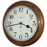 British Railways Midland region 12 inch oak cased clock with a Smiths going barrel movement with