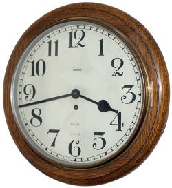 British Railways Midland region 12 inch oak cased clock with a Smiths going barrel movement with