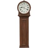 Caledonian Railway 12in pine cased weight driven signal box clock. The four pillar movement with