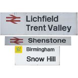 Modern image station signs x3 to include: BIRMINGHAM SNOW HILL with Centro logo 38in x 16in, 1970'