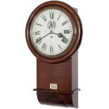 GWR 12in mahogany cased drop dial trunk fusee clock. An early GWR clock supplied by Skarratt or Kays