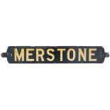 BR(S) nameplate MERSTONE. This later replacement hand painted steel nameplate type was carried by