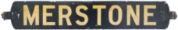 BR(S) nameplate MERSTONE. This later replacement hand painted steel nameplate type was carried by