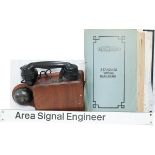 Signal box telephone in a mahogany case, together with an official British Railways Standard