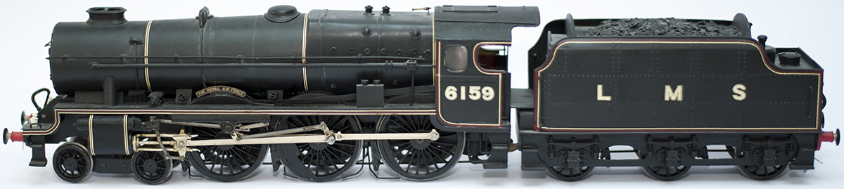 O gauge model steam locomotive LMS Royal Scot 4-6-0 6159 The Royal Air Force in LMS lined black