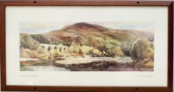 Carriage Print KILLIECRANKIE, PERTHSHIRE by Jack Merriott R.I. View of the railway viaduct, from the