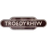 Totem BR(W) FF TROEDYRHIW, from the former Taff Vale railway station between Merthyr and Pontypridd.