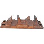 A wooden casting mould for a point London Transport rail chair marked underneath LPTD 95RBS. An