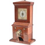 LNWR mahogany cased pegging route indicator. The dial reads FLEETWOOD, LONGRIDGE, LANCASTER and