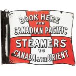 Advertising enamel double sided wall mounting type CANADIAN PACIFIC STEAMERS TO CANADA AND THE