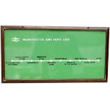 Carriage print route diagram for the MANCHESTER & BURY LINE, 20in x 10in and in original frame