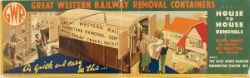 GWR carriage print card advertising panel GREAT WESTERN RAILWAY REMOVAL CONTAINERS HOUSE TO HOUSE