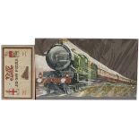 GWR wooden jigsaw by Chad Valley SPEED, 150 pieces with original brown label box. Jigsaw and box