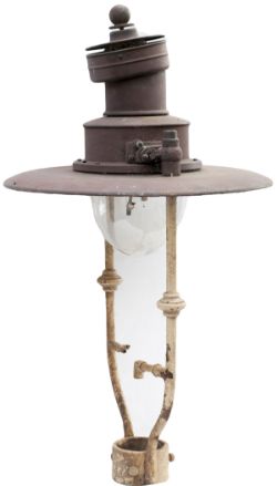 GWR Sugg platform lamp, Mexican hat type, complete with glass globe (small crack). In original ex
