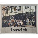 Poster LNER IPSWICH by Fred Taylor. Quad royal 40in x 50in, a view of Mr Pickwick and the Ancient