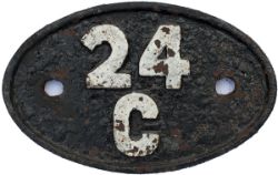 Shedplate 24C LOSTOCK HALL 1950-1963. Face restored a long time ago.