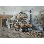 Original oil painting on canvas of WD 90466 on shed at 26C Bolton by Joe Townend GRA. Measures