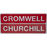 Diesel nameplates a Pair CROMWELL and CHURCHILL from Ruston & Hornsby 0-6-0 DH built 1961 and