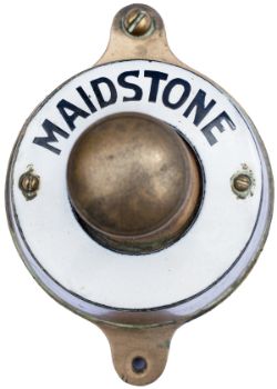 Southern Railway brass cased BELL PUSH with enamel ring MAIDSTONE. In good condition.