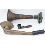 A selection of items from a British Railways Class 45 locomotive consisting of a Desilux air horn, a