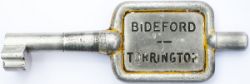 Tyers No9 single line aluminium key token configuration D BIDEFORD - TORRINGTON. In original ex