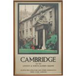 Poster LNER CAMBRIDGE ON THE LONDON & NORTH EASTERN RAILWAY by Fred Taylor. Double Royal 25in x