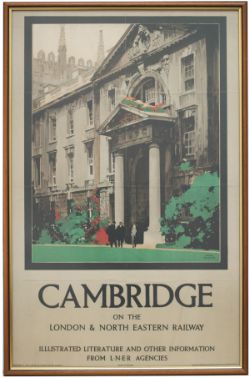 Poster LNER CAMBRIDGE ON THE LONDON & NORTH EASTERN RAILWAY by Fred Taylor. Double Royal 25in x