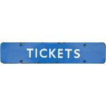 BR(SC) FF enamel doorplate TICKETS measuring 18in x 3.5in. In good ex station condition with some