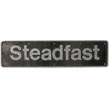 Nameplate STEADFAST ex class 60 60001. The first of the class was named and handed over by Brush