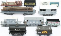O gauge wagons x 10 consisting of Standard 8 plank Open by Slater's Wagon kits 7045, LNER/BR 20
