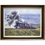 Original oil painting on canvas of LMS Jubilee 45699 Galatea on Shap by Robert Nixon GRA. Painting