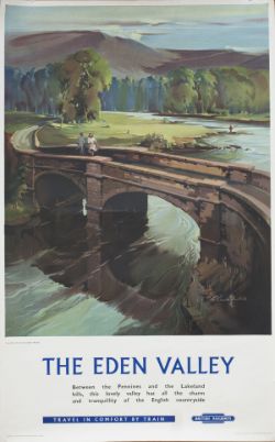 Poster BR THE EDEN VALLEY by Claude Buckle. Double Royal 25in x 40in, a view of the Eden River