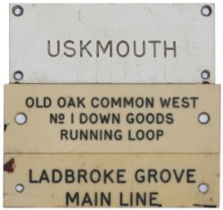 GWR Signal Box Shelfplates to include, ivorine LADBROKE GROVE MAIN LINE, ivorine OLD OAK COMMON WEST