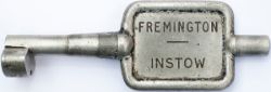 Tyers No9 single line aluminium key token configuration B FREMINGTON - INSTOW. In original ex box