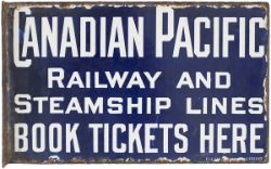 Advertising enamel double sided wall mounting type CANADIAN PACIFIC RAILWAY AND STEAMSHIP LINES BOOK