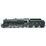 O gauge model steam locomotive LMS Stanier 8F 2-8-0 8431 in LMS black livery, built and painted to a