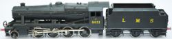O gauge model steam locomotive LMS Stanier 8F 2-8-0 8431 in LMS black livery, built and painted to a