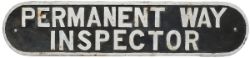 LNER cast iron doorplate PERMANENT WAY INSPECTOR. In original condition, a rare LNER doorplate.