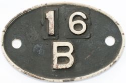 Shedplate 16B (LMS Pattern ) 1950 Peterborough Spital Bridge, 1955 - 1963 Kirkby-in-Ashfield, 1963 -